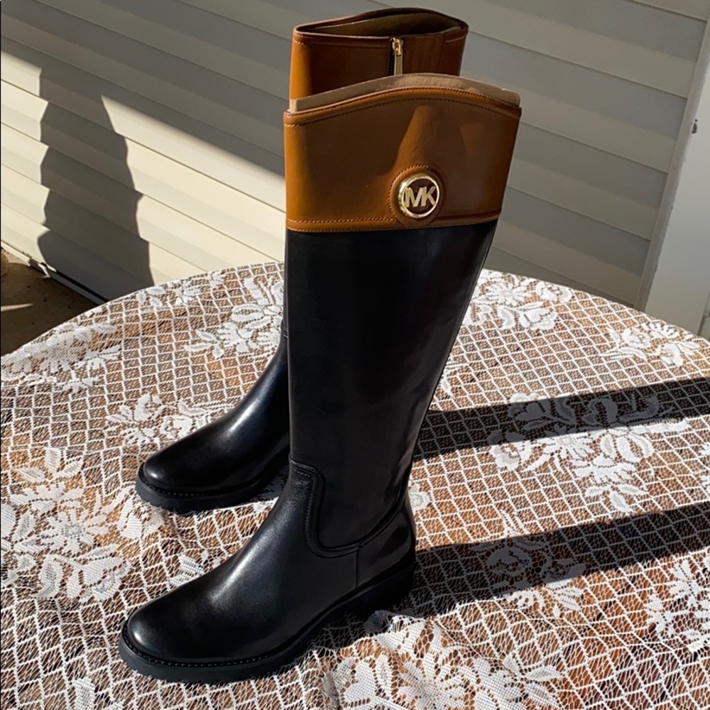 MICHAEL KORS Alson Boot Leather Black Brown 8